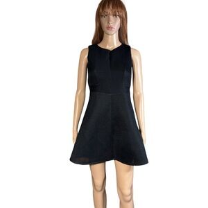 NWT New $200 David Charles Perforated Scuba Circle Skirt Dress Size 12